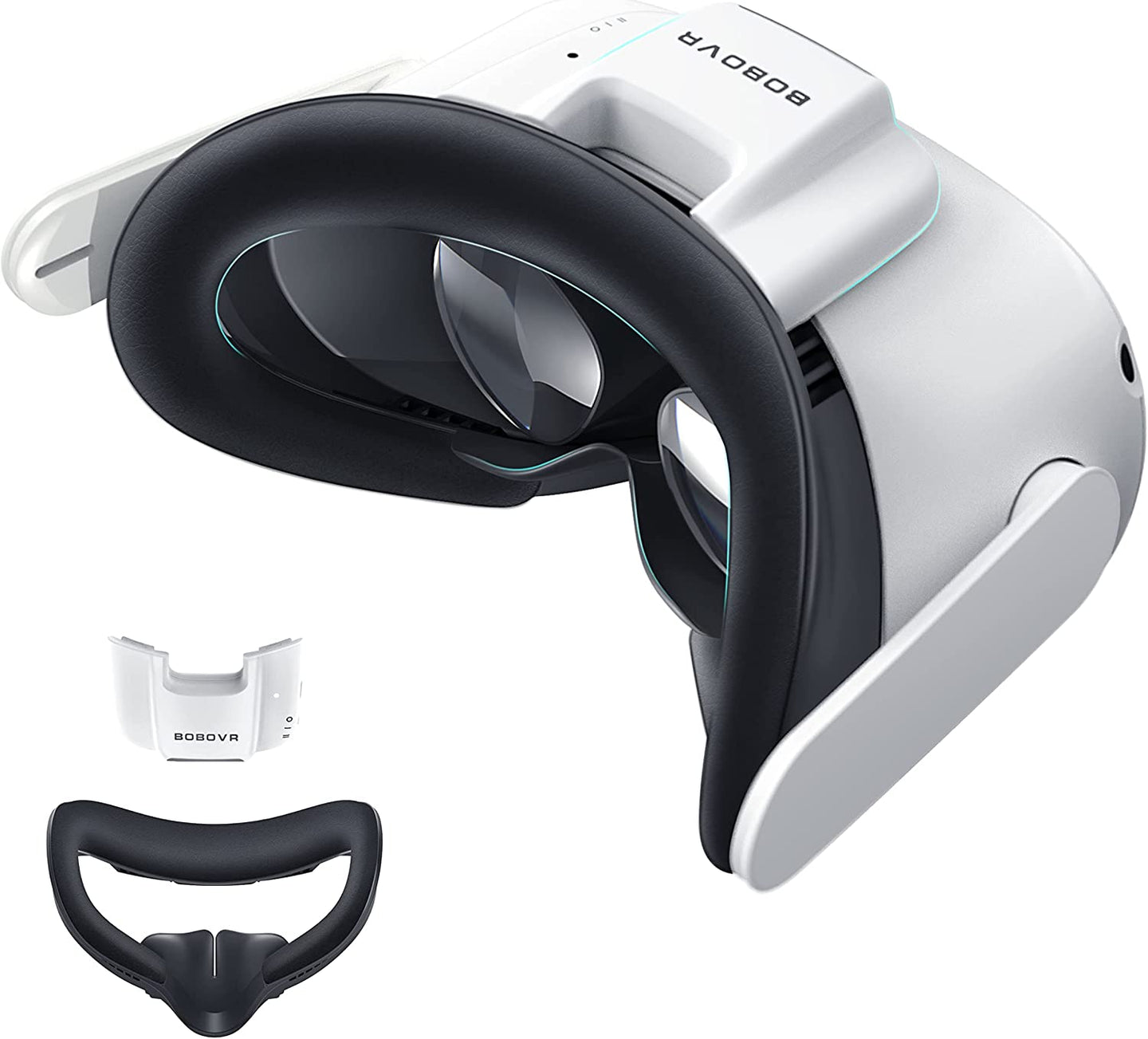 BOBOVR F2 Fitness-Gesichtsschnittstelle (aktualisierte Version) – kompatibel mit Oculus/Meta Quest2, weiche PU-Gesichtsabdeckung/-polster, aktive Luftzirkulation, Mikroventilator-Belüftung zur Reduzierung des Beschlagens der Linse 